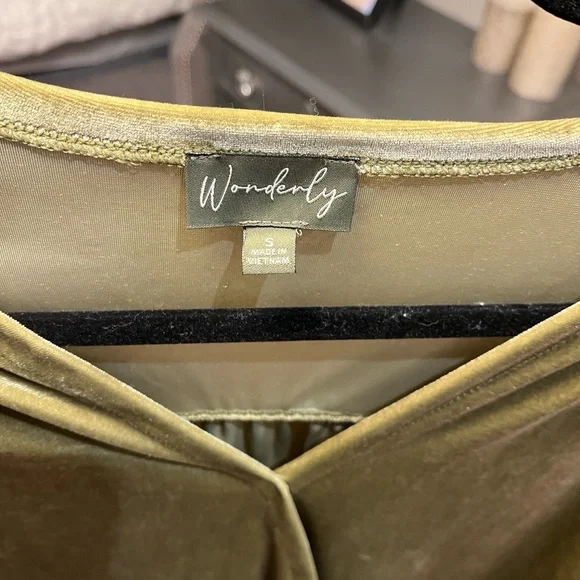 Wonderly Green Velvet Top - Picture 4 of 7